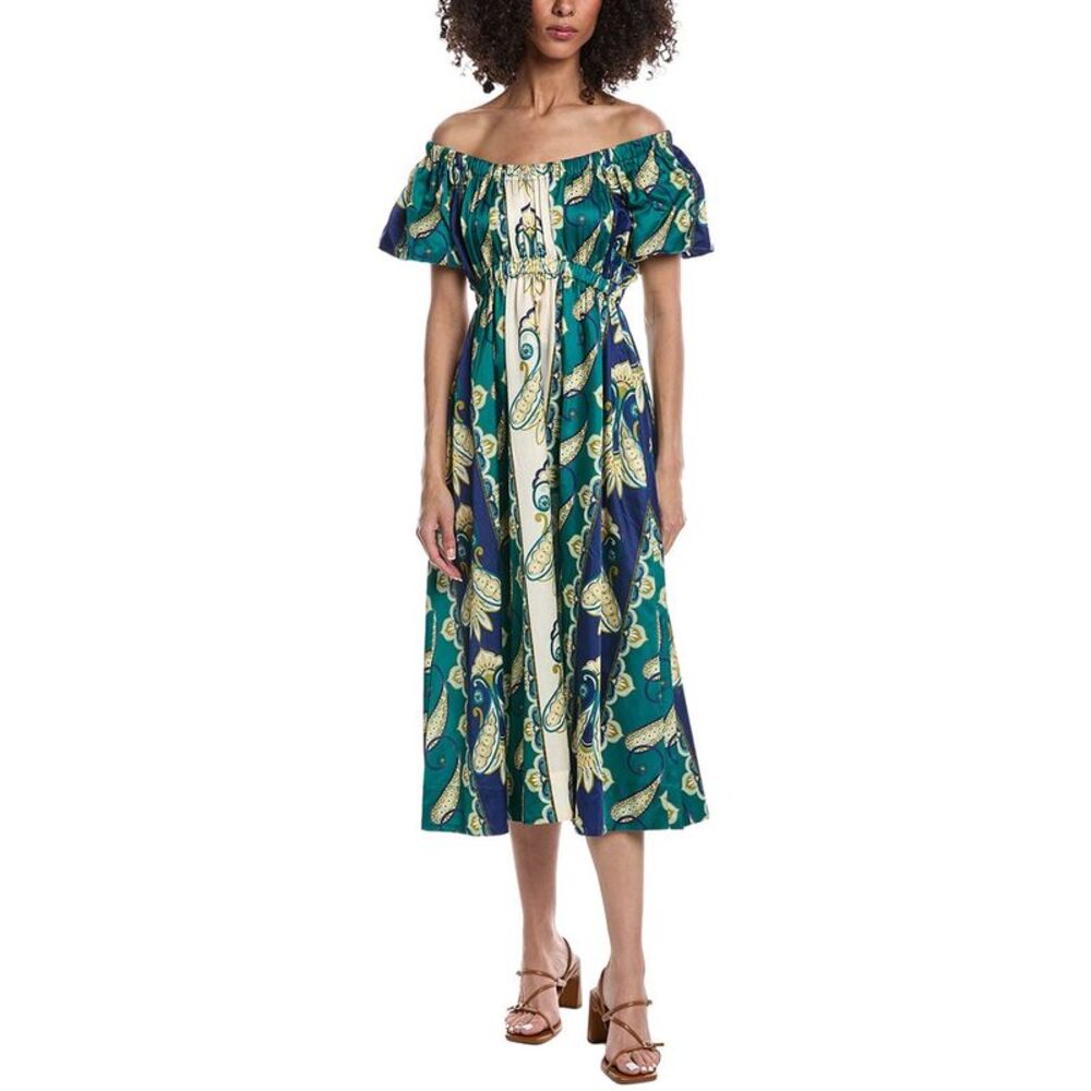 Tyler Böe Womens  Hailey Silk-Blend Midi Dress, Green
